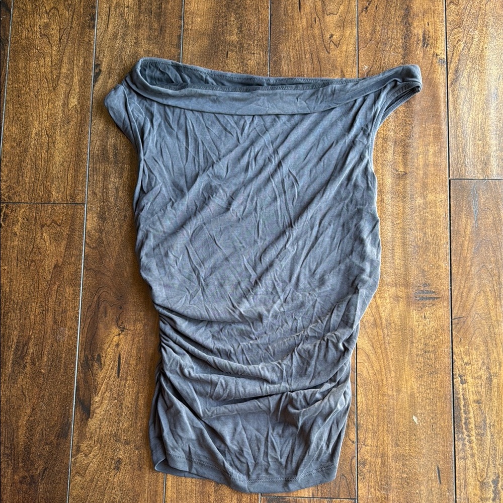 Gray Off-Shoulder Shirt